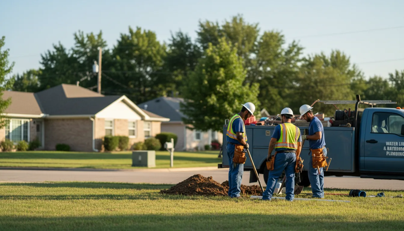 Residential water line and bathroom plumbing service in Irving, TX